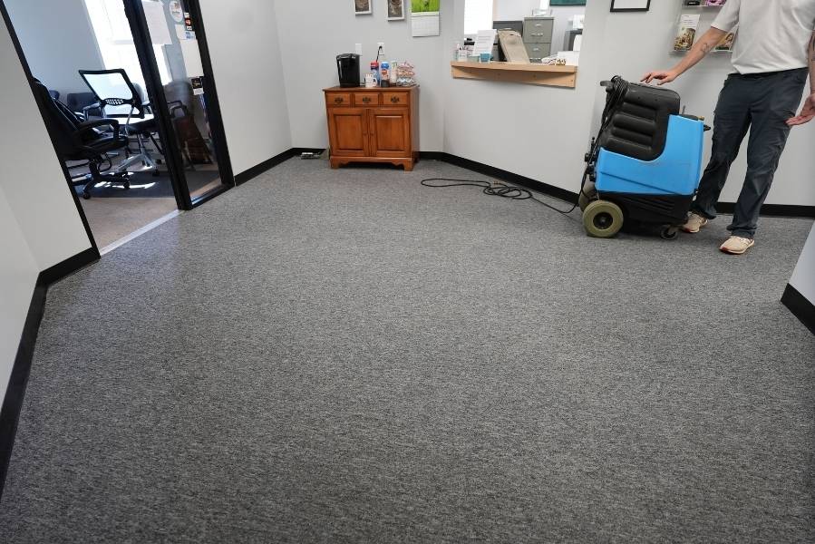 After commercial carpet cleaning